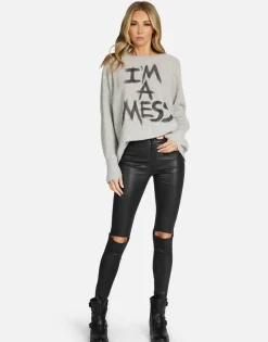 Sale I'M A Mess Cashmere Sweater W/Thumbholes | Hollis By Women Sweaters & Knits