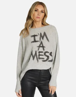 Sale I'M A Mess Cashmere Sweater W/Thumbholes | Hollis By Women Sweaters & Knits