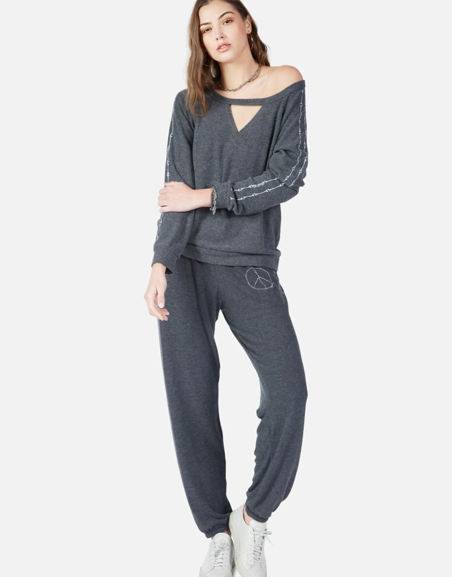 Cheap Inner Peace Bones L/S Pullover W/ Cut-Out | Zahara By Women Long Sleeve