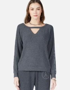 Cheap Inner Peace Bones L/S Pullover W/ Cut-Out | Zahara By Women Long Sleeve
