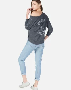 Cheap Inner Peace Bones L/S Pullover W/ Cut-Out | Zahara By Women Long Sleeve