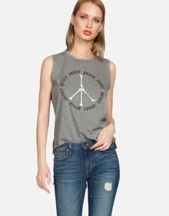 Store Inner Peace Sign Crop Muscle Tank | Kinzington By Women Tanks