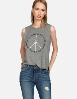 Store Inner Peace Sign Crop Muscle Tank | Kinzington By Women Tanks