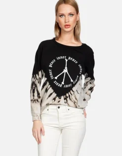 Cheap Inner Peace Sign L/S Vintage Pullover | Women Long Sleeve