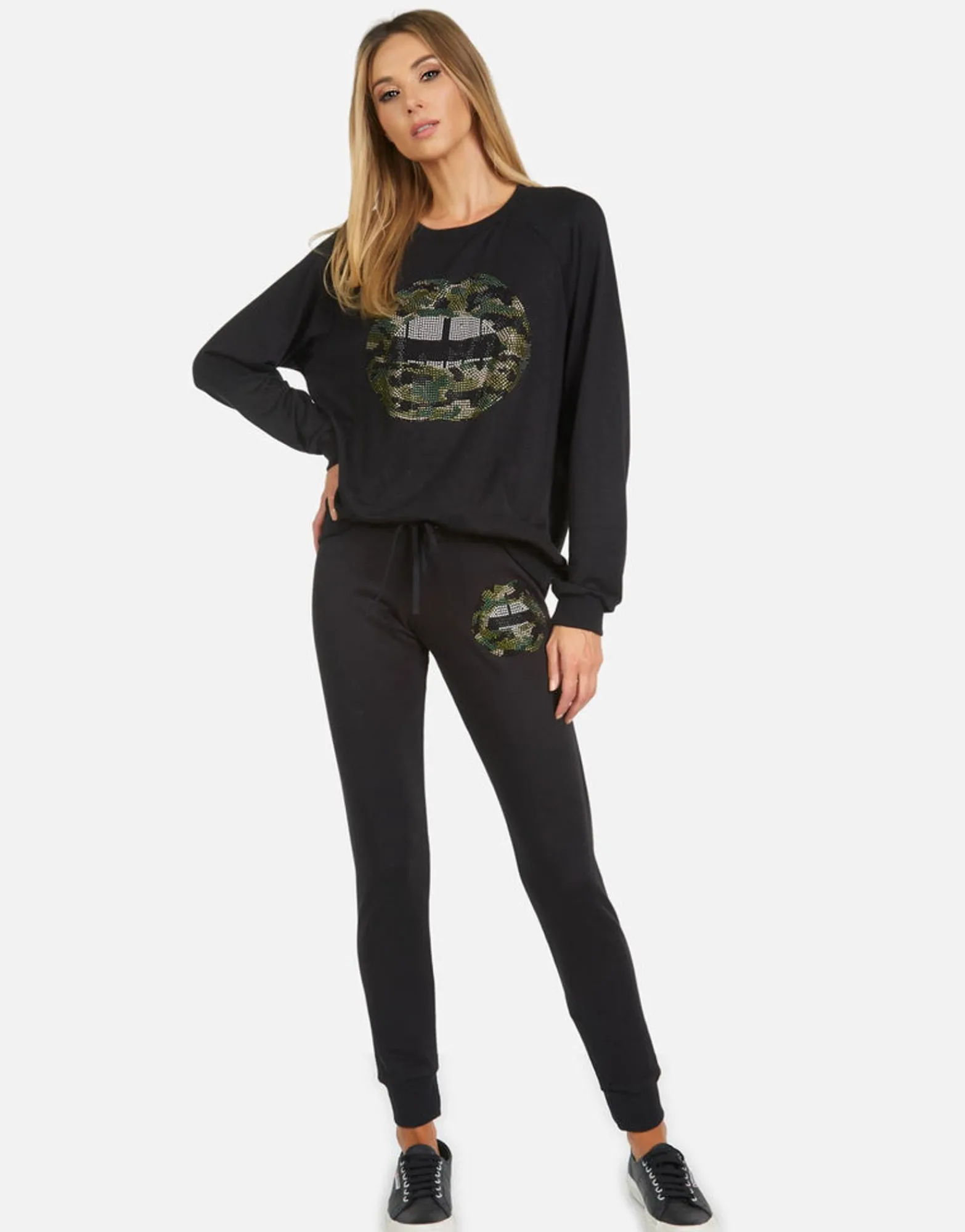 Hot Jess Camo Lip Women Long Sweatpants
