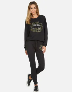 Hot Jess Camo Lip Women Long Sweatpants
