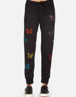 Hot Jess Crystal Butterfly Women Long Sweatpants