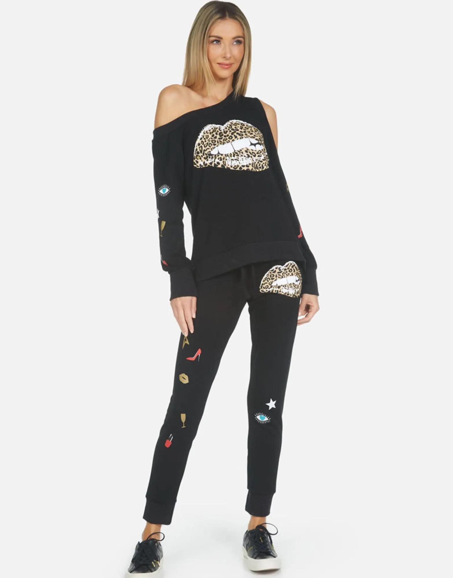 Shop Jess Leopard Lip Women Long Sweatpants