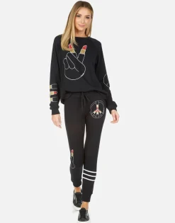 Cheap Jess Lipstick Peace Women Long Sweatpants