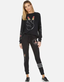 Cheap Jess Lipstick Peace Women Long Sweatpants