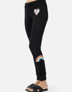 Clearance Jess Studded Stripe Peace Women Long Sweatpants