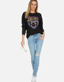 Store Jocelyn Neon Line Tiger Women Long Sleeve