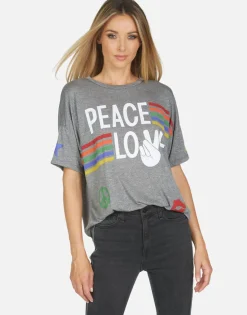 Best Sale Jolene Peace Love Stripe Women Short Sleeve