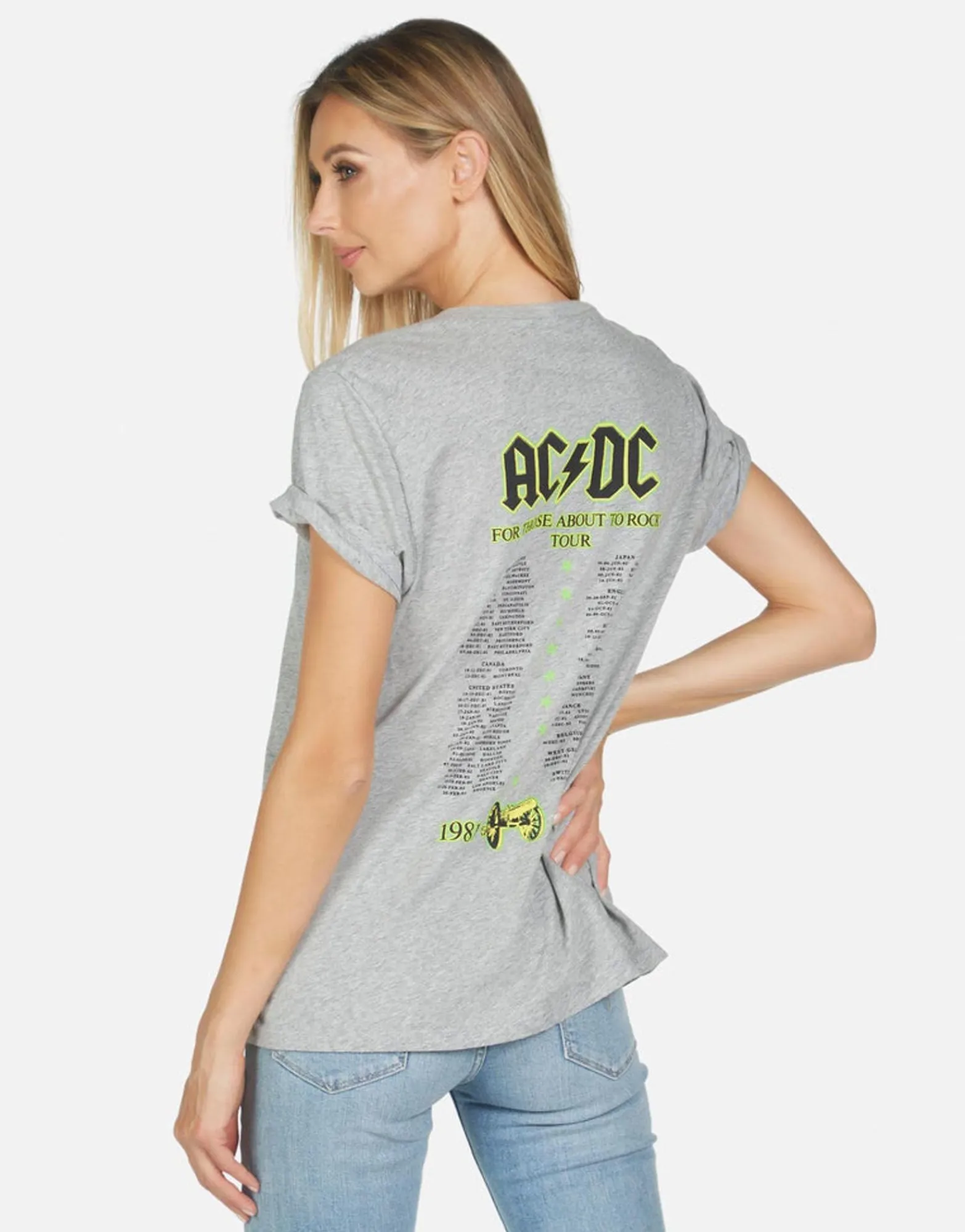 Cheap Jordana Ac/Dc Neon Stud Women Short Sleeve