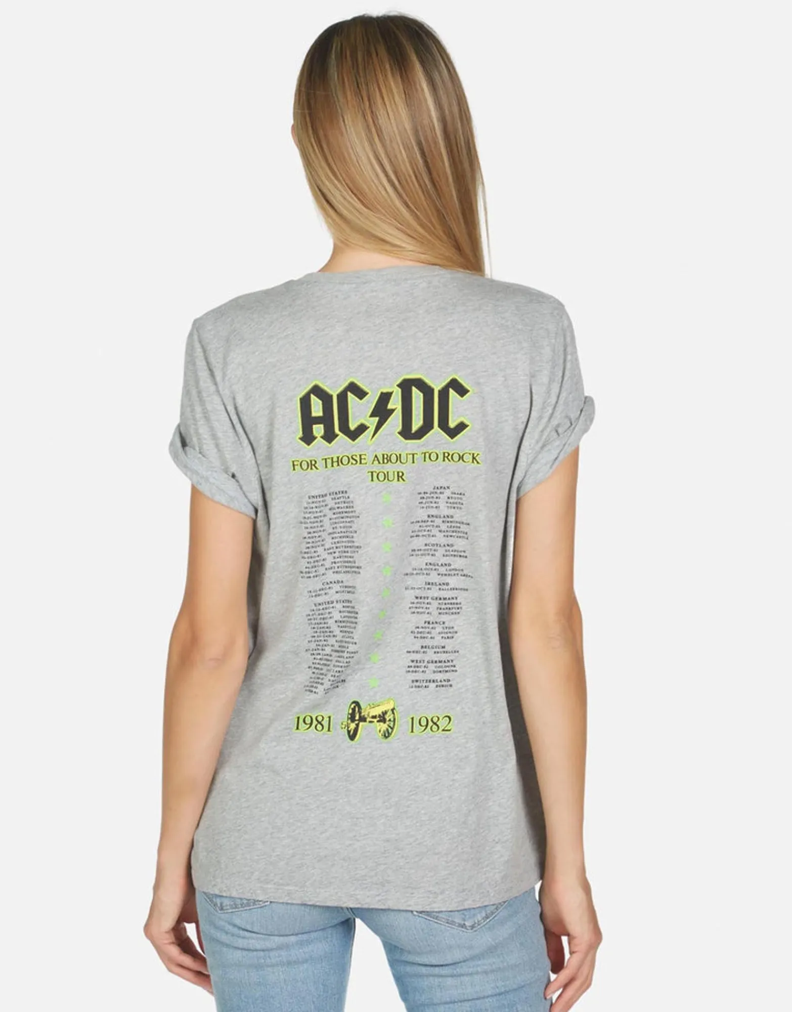 Cheap Jordana Ac/Dc Neon Stud Women Short Sleeve
