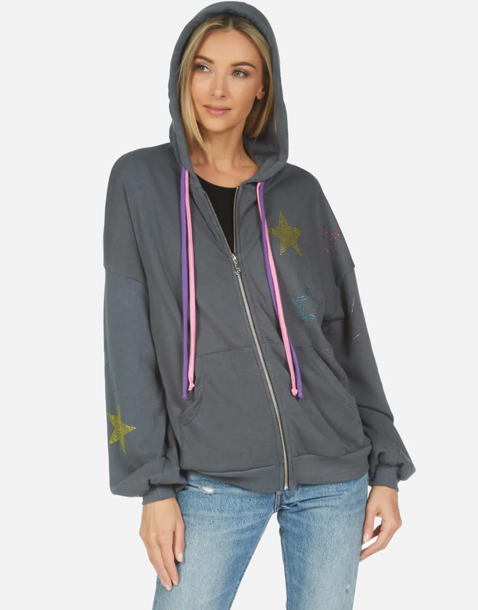 Shop Kaliyah Star Skull Women Hoodies