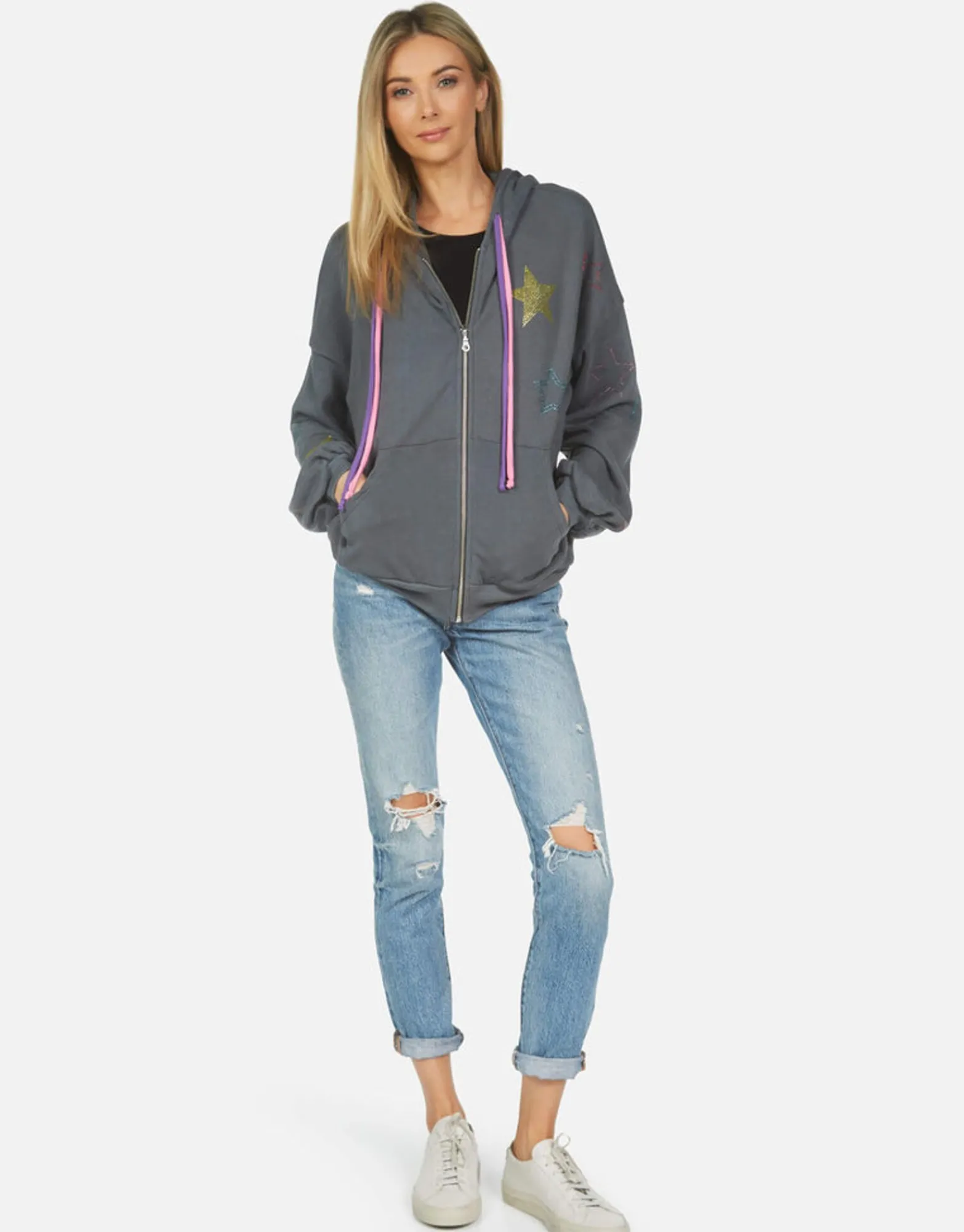 Shop Kaliyah Star Skull Women Hoodies