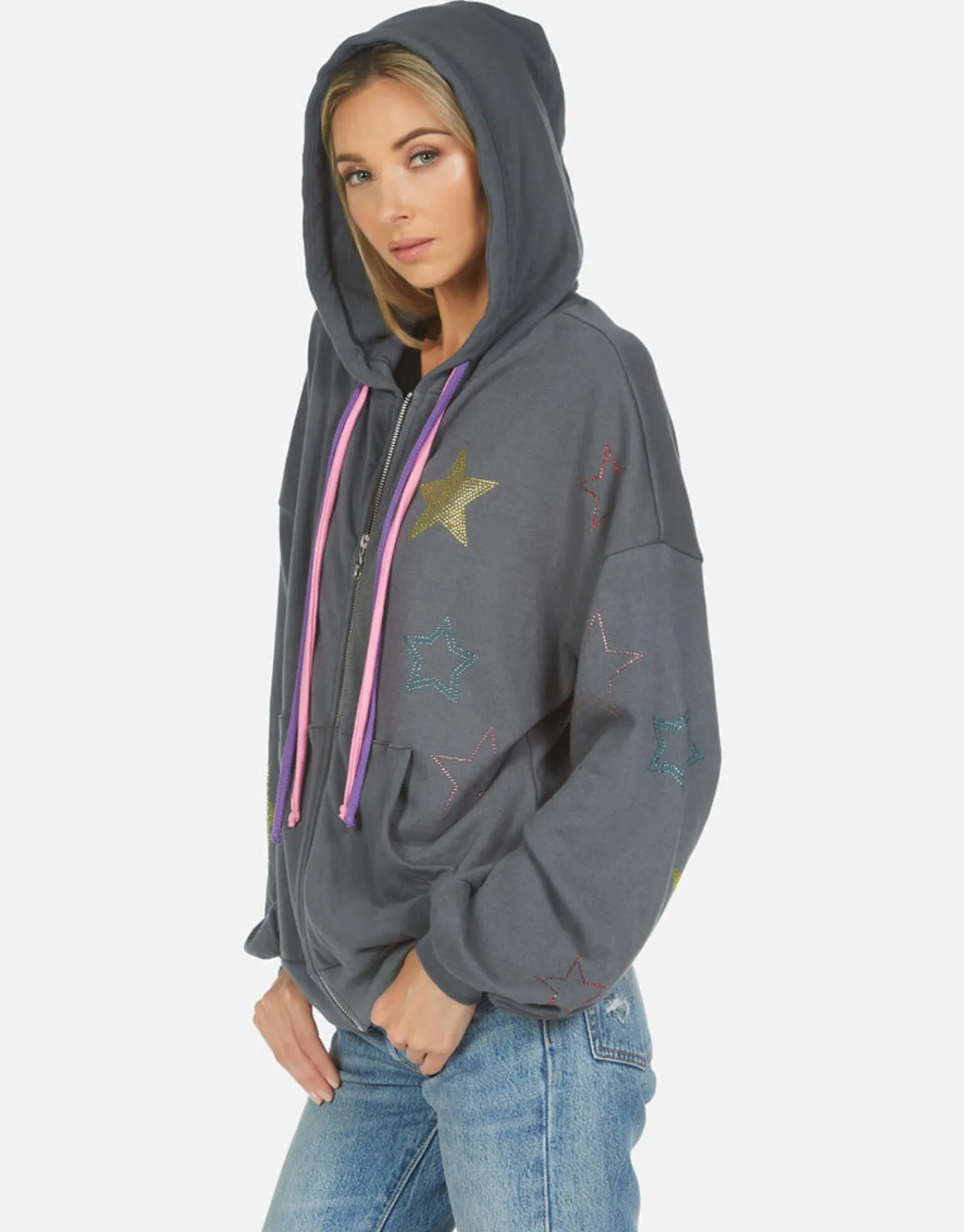 Shop Kaliyah Star Skull Women Hoodies