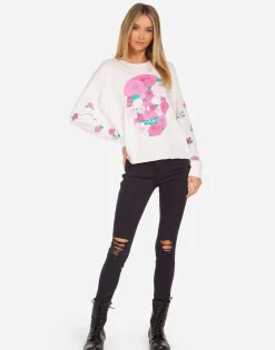 Online Kasia Pink Rose Skull Women Long Sleeve