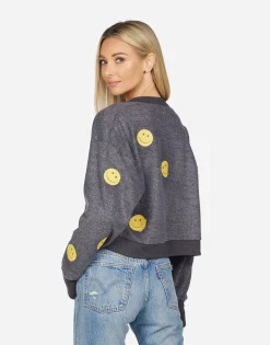 Shop Kathryn All Over Yellow Smiley Women Long Sleeve