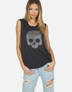Shop Kel Nailhead Skull Women Tanks