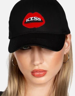 Clearance Kiss Lip Patch Canvas Hat | Bay By Hats