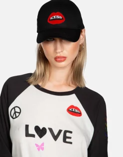 Clearance Kiss Lip Patch Canvas Hat | Bay By Hats