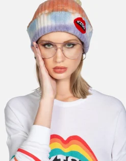 Discount Kiss Lip Patch Cashmere Slouch Beanie | Blix By Women Sweaters & Knits
