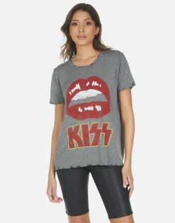 Shop Kiss Lip Rock N Roll Concert Tee | Capri By Women Short Sleeve