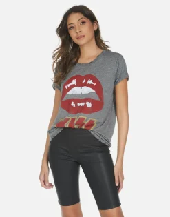 Shop Kiss Lip Rock N Roll Concert Tee | Capri By Women Short Sleeve