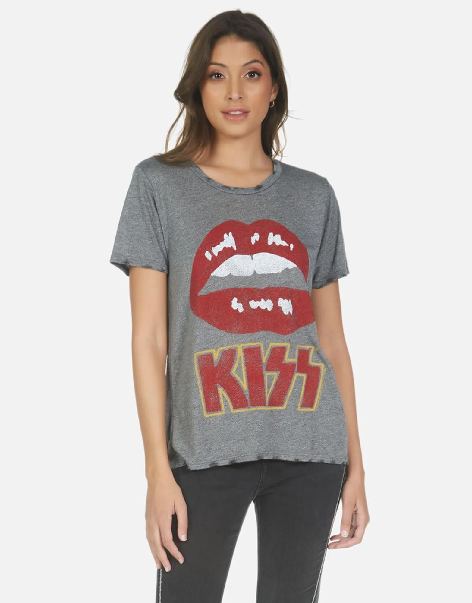 Shop Kiss Lip Rock N Roll Concert Tee | Capri By Women Short Sleeve