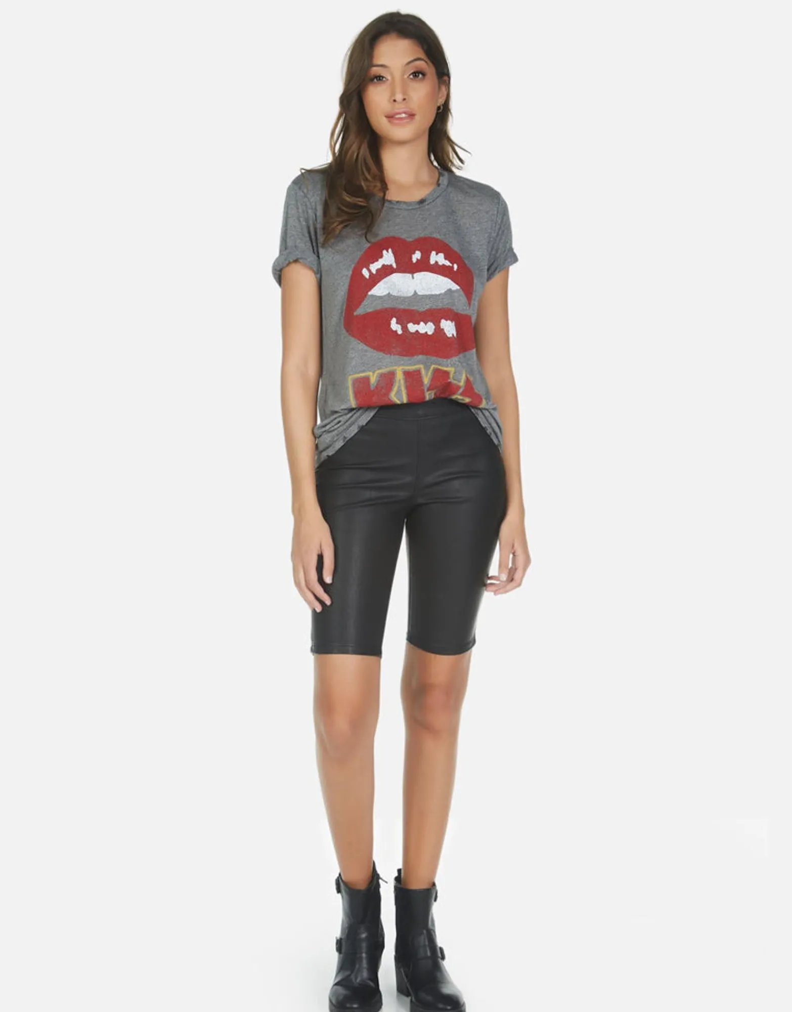 Shop Kiss Lip Rock N Roll Concert Tee | Capri By Women Short Sleeve