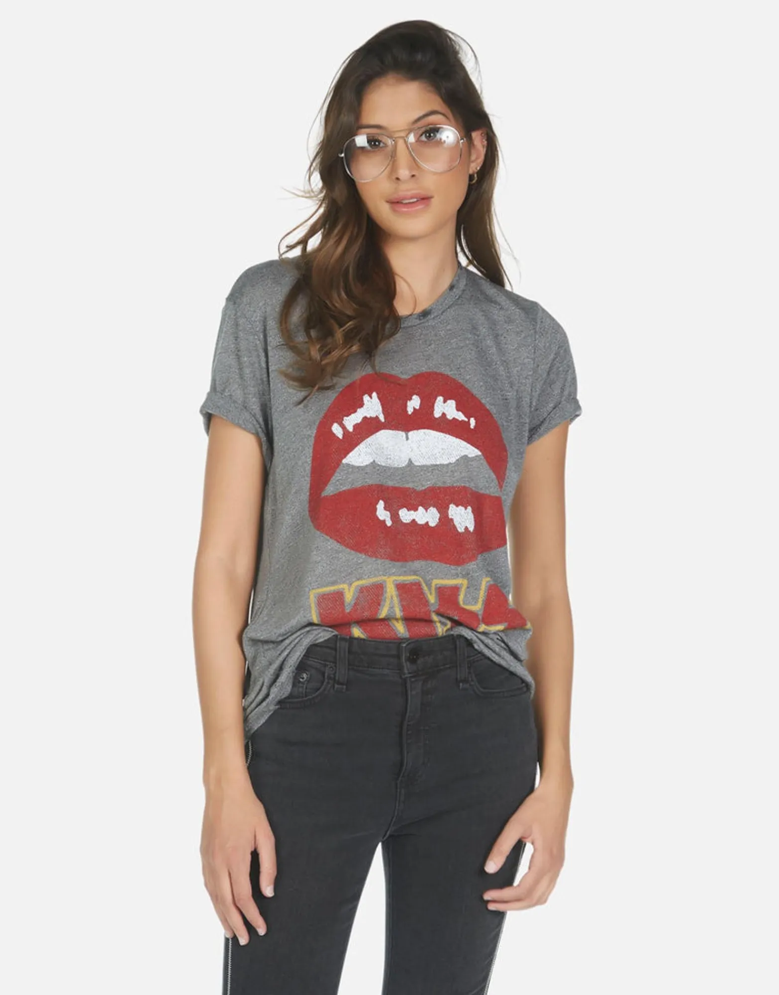 Shop Kiss Lip Rock N Roll Concert Tee | Capri By Women Short Sleeve