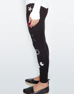 Online Aaliyah All Over Emoji Patches Fitted Legging In Women Leggings