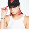 Cheap Bay Lightning Heart Patch Canvas Trucker Hat In Hats
