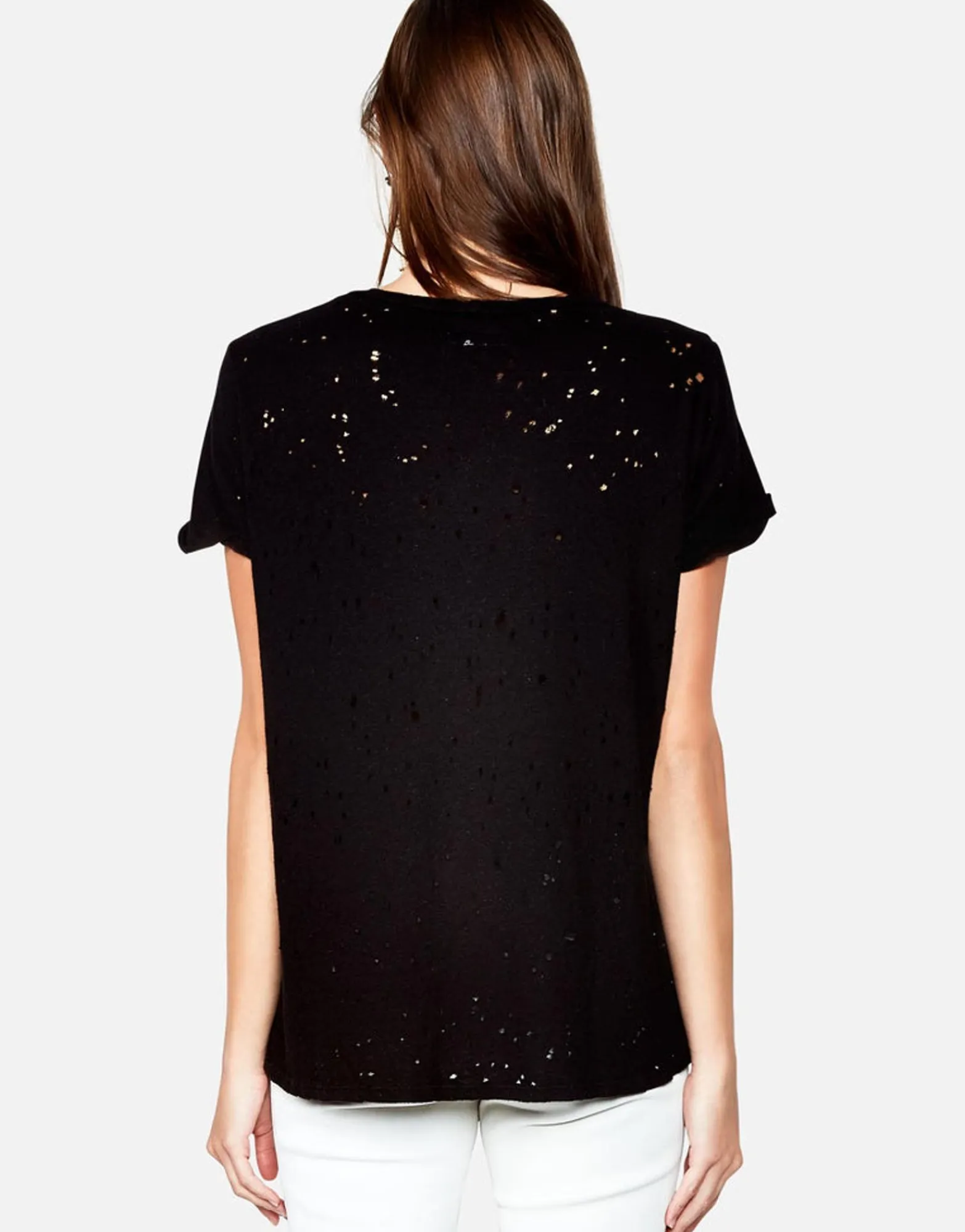 Sale Bess Free Spirit Peace Roll Up Slv Vintage Tee Women Short Sleeve