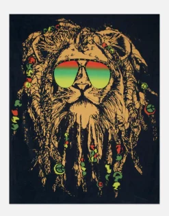 Cheap Brinkley Color Rasta Lion Square Blanket Towel For Two Lifestyle