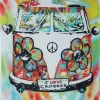 Flash Sale Brinkley Tie Dye Peace Bus Square Blanket Towel For Two Lifestyle
