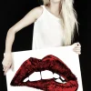 New Canvas Color Biting Lip Art On Decor