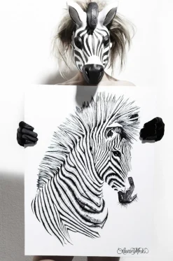 Clearance Canvas Zebra Art Print On Decor