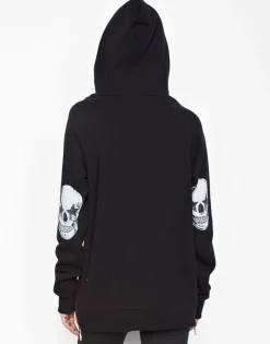 Best Corbin Sml Star Eye Skull Pullover Hoodie W/ Side Zippers Women Hoodies