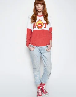 Shop Henson Hot Lips Color Block Pullover Women Long Sleeve