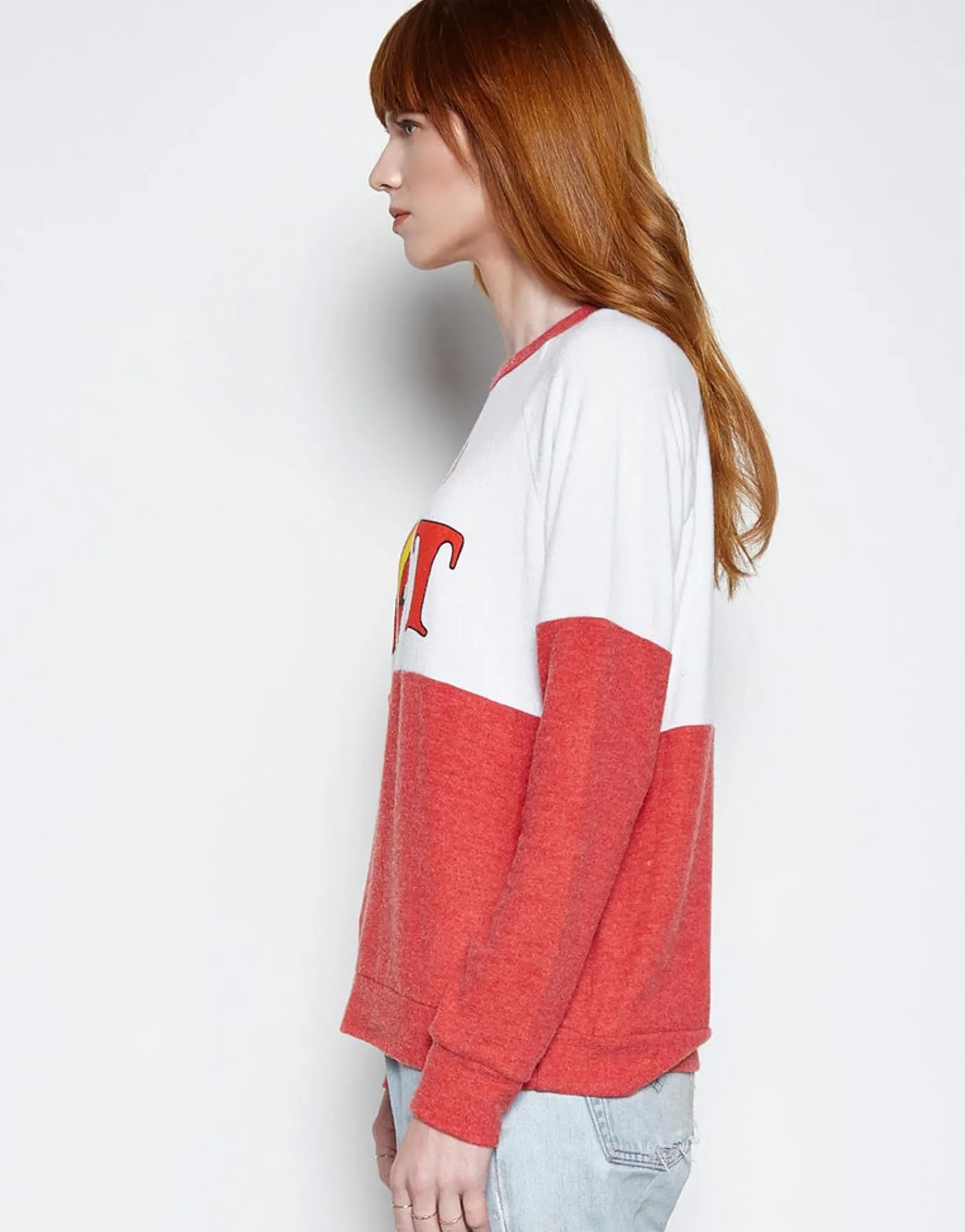 Shop Henson Hot Lips Color Block Pullover Women Long Sleeve