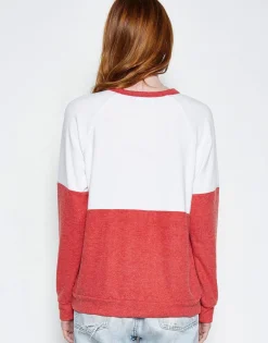 Shop Henson Hot Lips Color Block Pullover Women Long Sleeve