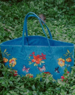 Fashion Jackie Jackie Garden Party Luxury Tote In Denim Bags
