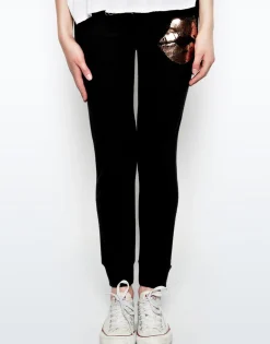 Online Kizzy Rose Gold Foil Lip Classic Sweatpant W/ Cuff Women Long Sweatpants