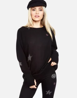 Cheap Ladona Crystal Elements Cashmere Sweater W/Thumbholes Women Sweaters & Knits