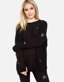 Cheap Ladona Crystal Elements Cashmere Sweater W/Thumbholes Women Sweaters & Knits