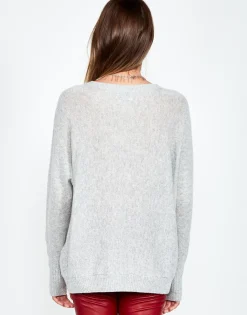Shop Ladona Pierced Biting Lip Face Cashmere Sweater Women Sweaters & Knits