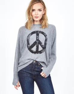 Best Ladona Vintage Peace Cashmere Sweater W/Thumbholes Women Sweaters & Knits